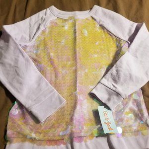 Girls Lavender Sequin Sweatshirt